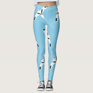 Patroonkleurige witte staart Tropicbird blauw Leggings