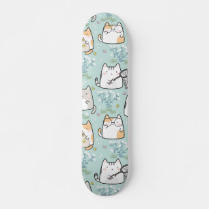 Patroonkoepel Kawaii Katten plant vlinders Persoonlijk Skateboard