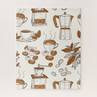 Patroonkoffie en grondstoffen legpuzzel