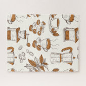 Patroonkoffie en grondstoffen legpuzzel (Horizontaal)