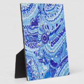 Patroonkunst in Royal Blue en White Ming Fotoplaat (Zijkant)