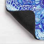 Patroonkunst in Royal Blue en White Ming Muismat (Hoek)