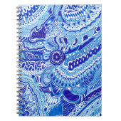 Patroonkunst in Royal Blue en White Ming Notitieboek (Voorkant)