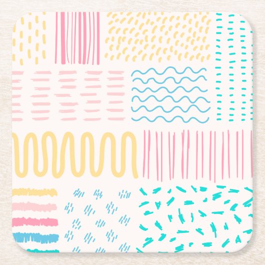 Patroonlijnen Kartonnen Onderzetters (Voorkant)