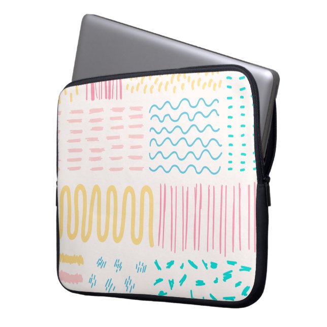 Patroonlijnen Laptop Sleeve (Voorkant Links)