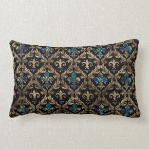 Patroonmarmer en goud van de Fleur-de-lis-patroon Kussen