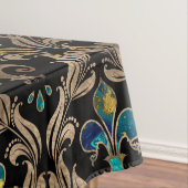 Patroonmarmer en goud van de Fleur-de-lis-patroon Tafelkleed (Voorbeeld)