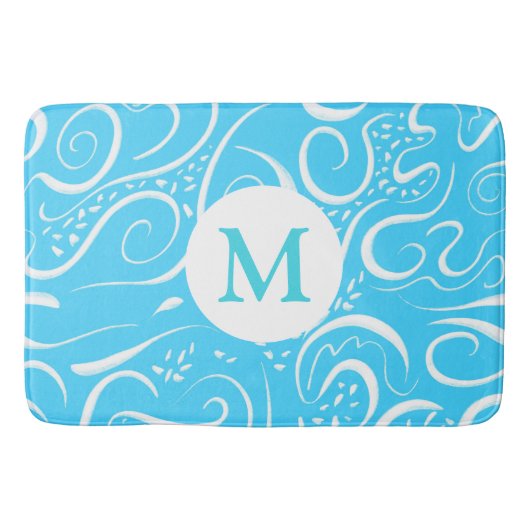 Patroonmonogram voor Abstracte scheuren Badmat (Voorkant)