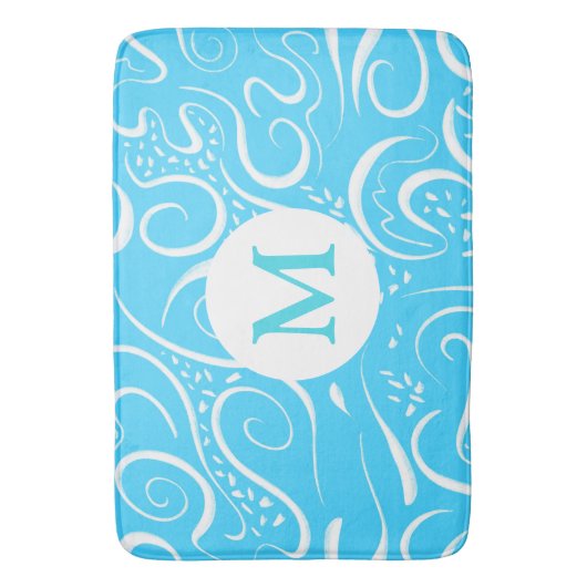 Patroonmonogram voor Abstracte scheuren Badmat (Voorkant Verticaal)