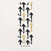 Patroonmonogram voor moderne gouden, zwarte en wit yogamat (Voorkant)