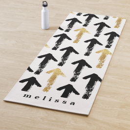 Patroonmonogram voor moderne gouden, zwarte en wit yogamat