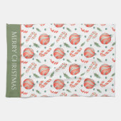 Patroonmonogram voor rode en groene kerstpannen theedoek (Horizontaal)