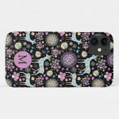 Patroonmonogram voor Whimsical Winter Deer Snowfla Case-Mate iPhone Case (Achterkant (horizontaal))