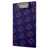 patroonnaam, gepersonaliseerd rood/blauw monogramm klembord (Links)