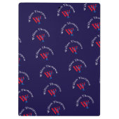 patroonnaam, gepersonaliseerd rood/blauw monogramm klembord (Achterkant)