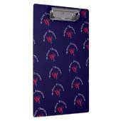 patroonnaam, gepersonaliseerd rood/blauw monogramm klembord (Rechts)