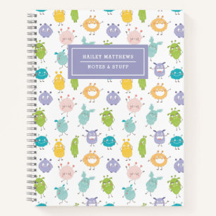 Patroonnaam van Cute Pastel Monsters Notitieboek