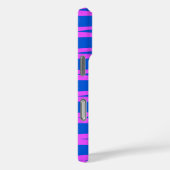 Patroonontwerp in blauw en roze Case-Mate iPhone case (Achterkant / Rechts)