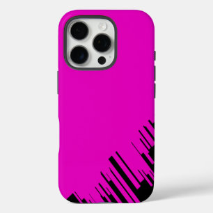 Patroonontwerp in Hot Pink en Black iPhone 16 Pro Hoesje