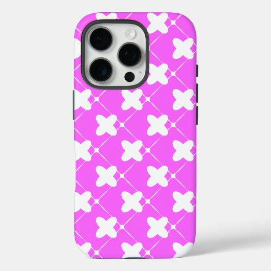 Patroonontwerp in roze en wit Case-Mate iPhone case (Achterkant)
