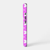 Patroonontwerp in roze en wit iPhone hoesje (Linkerkant)