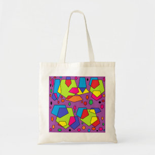 Patroonontwerp op een canvas tas paarse thema