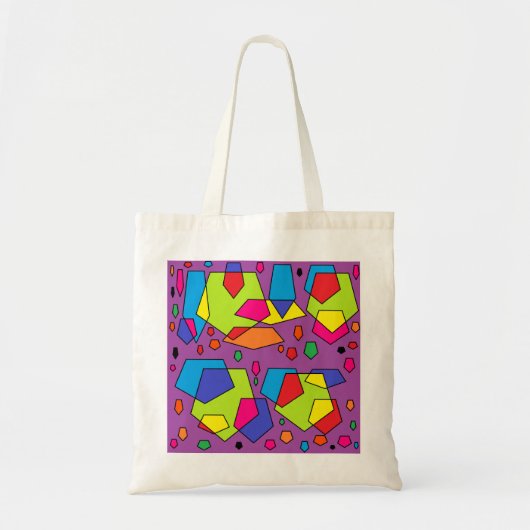 Patroonontwerp op een canvas tas paarse thema (Voorkant)