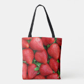 Patroonontwerp rode aardbeien tote bag (Achterkant)