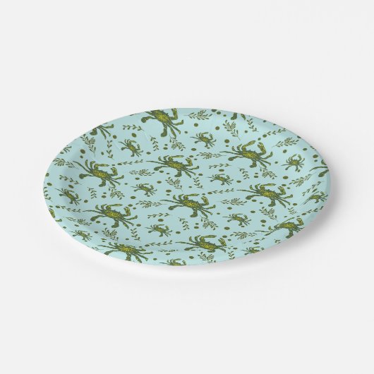 Patroonontwerp voor waterkrabben papieren bordje (Gekanteld)