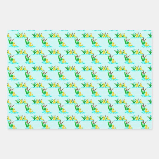 patroonpartij met schattige eend inpakpapier vel (Voorkant 3)