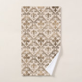 Patroonpastelgoud van de vleur-de-lis-patroon bad handdoek (Handdoek)