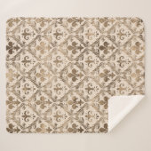 Patroonpastelgoud van de vleur-de-lis-patroon sherpa deken (Voorkant (horizontaal))