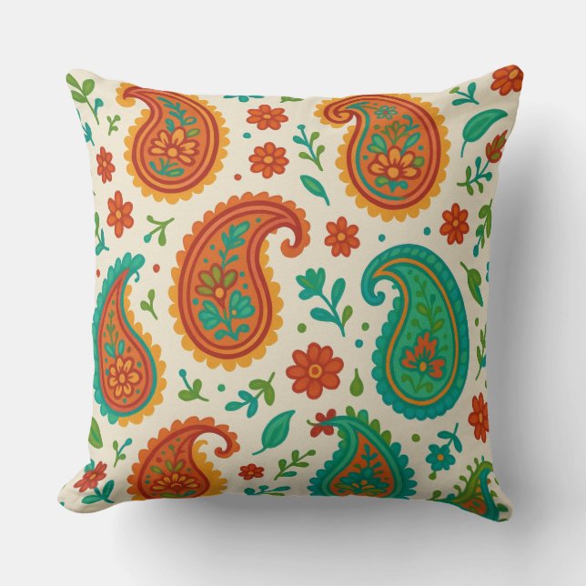  patroonpatroon Paisley Kussen (Voorkant)