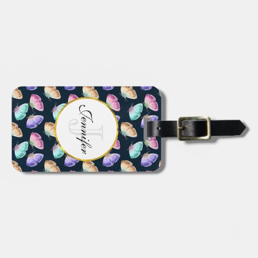  patroonpatroon Waterverf Bagagelabel (Voorkant horizontaal)