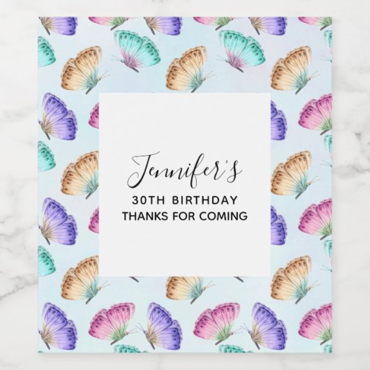  patroonpatroon Waterverf Wijn Etiket (Enkel label)