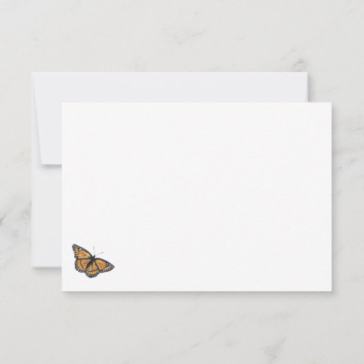 patroonpatroonmonarch bedankt kaart (Achterkant)