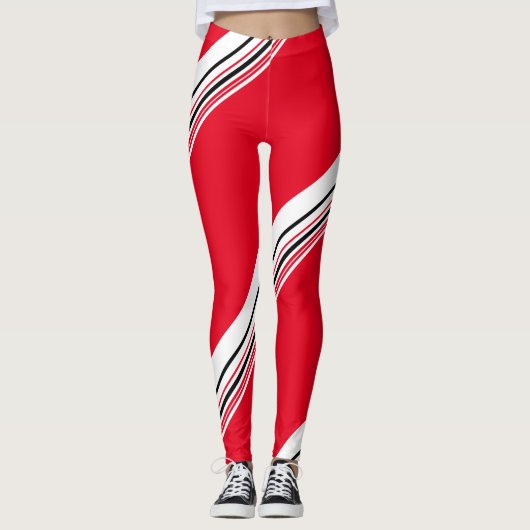 Patroonpiraterij met hot red stripe leggings (Voorkant)