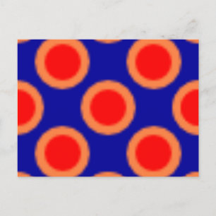 Patroonpunt rood, blauw, Oranje Briefkaart