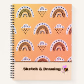 Patroonregenbogen op geel Notitieboek (Voorkant)