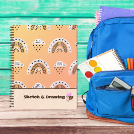 Patroonregenbogen op geel Notitieboek