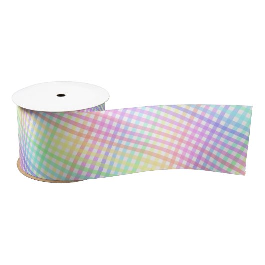  patroonregenboogpatroon Gingham Patroon Satijnen Lint (Spoel)