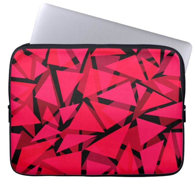 patroonrood, geometrisch, abstract laptop sleeve (Voorkant)