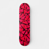 patroonrood, geometrisch, abstract persoonlijk skateboard (Voorkant)