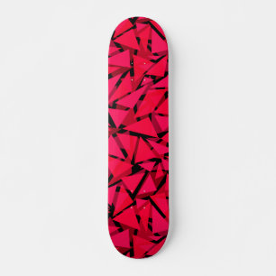 patroonrood, geometrisch, abstract persoonlijk skateboard