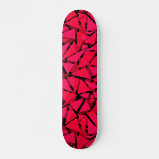 patroonrood, geometrisch, abstract persoonlijk skateboard (Voorkant)