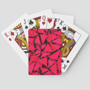 patroonrood, geometrisch, abstract pokerkaarten