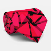 patroonrood, geometrisch, abstract stropdas (Opgerold)
