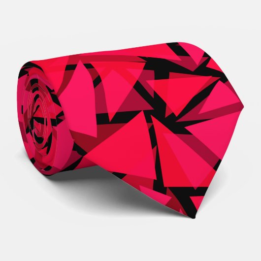 patroonrood, geometrisch, abstract stropdas (Opgerold)