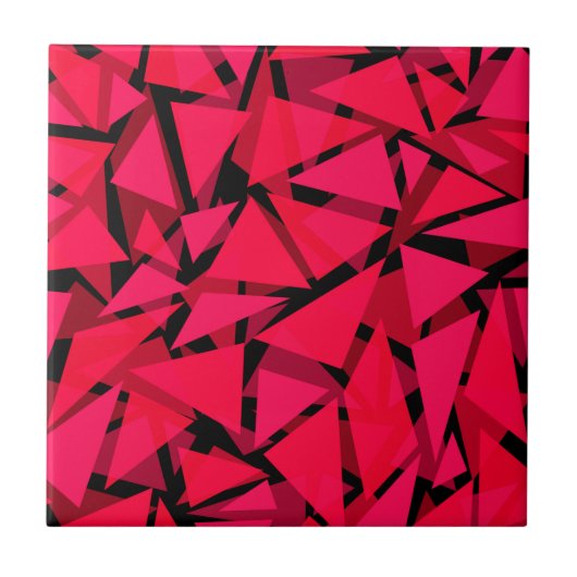 patroonrood, geometrisch, abstract tegeltje (Voorkant)