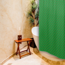 Patroonrood, groene douchergordijn douchegordijn